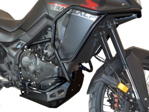 Sada pro Honda XL 750 Transalp (2023 - 2024) - Horní a dolní padací rámy černé +  kryt motoru hliníkovy černý